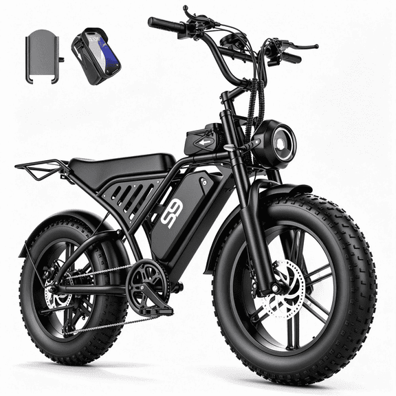PostJoy F30 2500W Electric Bike, 48V20Ah Battery up to 50 Miles 7-Speed All-Terrain, 20-inch Fat Tire Full Suspension, off-Road Dirt Mountain Bike UL2849 Certified