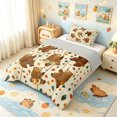 thumbnail image 2 of Manfei Forest Bear Twin Comforter Sets, Kawaii Cartoon Animal Bedding Set, Cream Brown, Gray Reversible, 2 Pieces, 1 Comforter and 1 Pillowcase, 2 of 6
