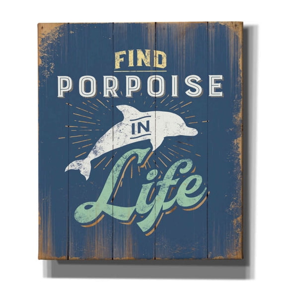 Epic Graffiti 'Find Porpoise In Blue' by JJ Brando, Canvas Wall Art, 26"x30"