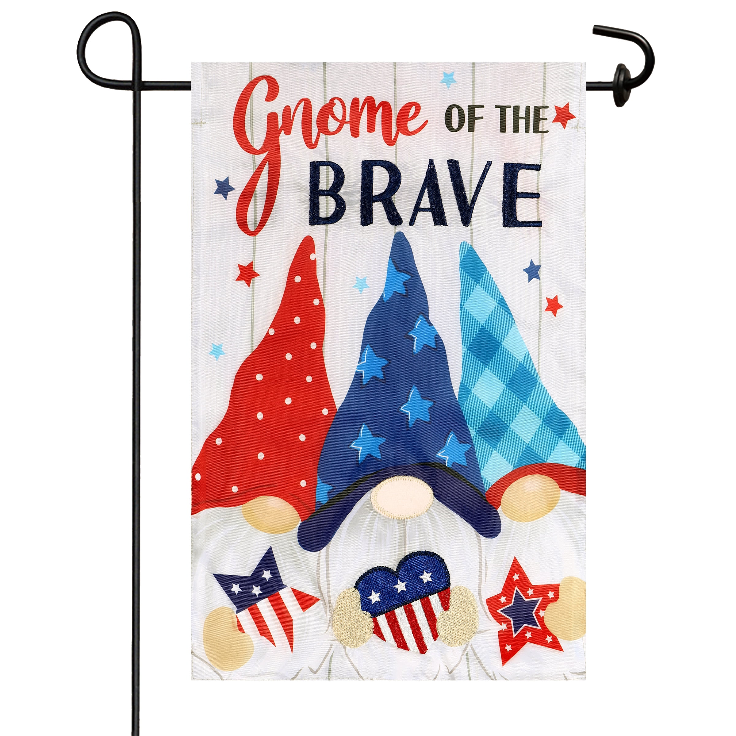 Meadow Creek Spring Outdoor Yard Flag, Gnome of the Brave, Assembled 18“H x 11.5“W