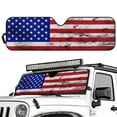 thumbnail image 2 of Uorisanigo Windshield Sun Shade for Wrangler TJ JK Windshield Sunshade Sun Visor Cover for Jeep Wrangler TJ JK JKU 1996-2018 Heat Shield Accessories(Vintage American Flag), 2 of 7