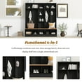 thumbnail image 5 of Harper & Bright Designs Large Hall Tree with Storage Bench and Shoe Cabinet, Multifunctional Coat Rack with Cube Storage Shelves and 8 Hooks for Entryways, Mudroom, Black, 5 of 14