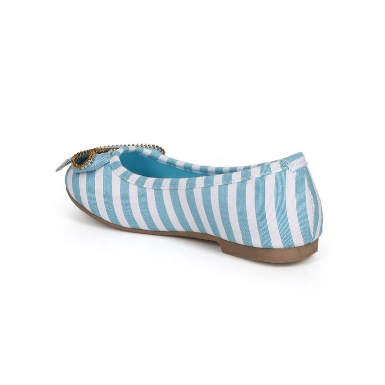 New Girl Fab Kicks K-Millie-1 Stripe Canvas Zip Bow