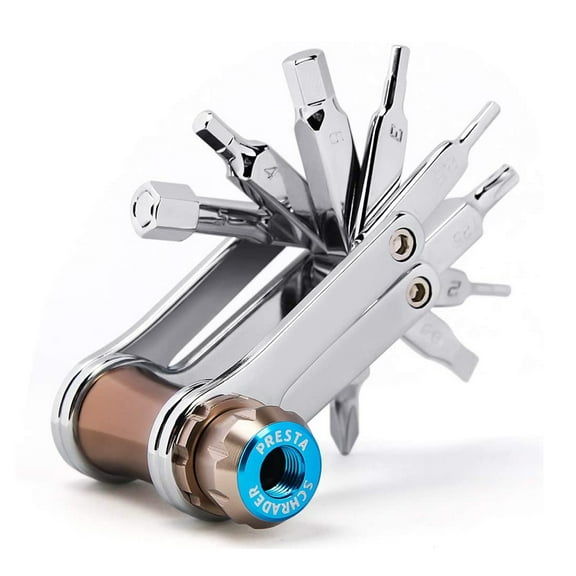 CXWXC 11 in 1 Mini Multi-Tool Bike Tool- Torx/Hex/Screwdriver Bicycle Multitool Kit with CO2 Inflator