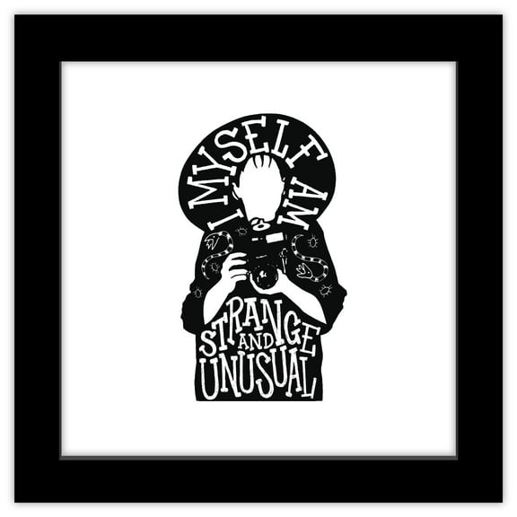 Gallery Pops Beetlejuice - Lydia Deetz Text Graphic Wall Art, Black Framed Version, 12" x 12"