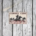 thumbnail image 3 of Noete Cowboy Code Sign Retro Western Metal Tin Sign 12x16 Inch, Vintage Cowboy Code Sign for Garage, Man Cave, Bar & Home Decor, Durable Tinplate Poster, 3 of 8