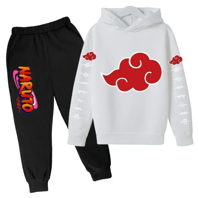 Ropa de Naruto para niños, sudaderas con capucha de moda para bebés, conjuntos de disfraces de Sasuke de Anime japonés Kakashi, otoño