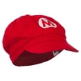thumbnail image 5 of Circle Mario and Luigi Embroidered Cotton Newsboy Cap - Red XL-2XL, 5 of 5
