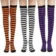 thumbnail image 2 of Uooqdmx 3 Pairs Cotton Socks for Women, Knee High Boot Socks, Thigh High Leg Warmers, Cotton Boot Socks, Over the Knee Socks, Purple One Size, 2 of 5