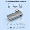 thumbnail image 2 of Adaptador USB C A USB 3.1 2 en 1 con Puerto de Carga Tipo C de 100 W, Convertidor 4/3 OTG para , Ally, 2 of 5