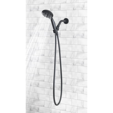 MAINSTAYS 5-SETTING HANDHELD SHOWER HEAD, MATTE BLACK