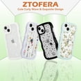 thumbnail image 5 of Floral Case for iPhone 13/iPhone 14 6.1 inch,Cute Curly Wave Frame Shape Case with Green Leaf Flower Pattern for Women Girls, Clear Soft Slim Shockproof Phone Case for iPhone 13/14, Green, 5 of 18