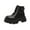 Black 2, variant on Wensltd Women's Short Boots Round Toe Trendy Comfortable Chunky Heel Ankle Booties for Fall Winter White