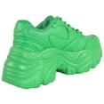 thumbnail image 3 of Berness Women Chunky Platform Sneakers Lace Up Fashion Trainers Thick Sole Casual Walking Light Weight Shoes BLAIR Green 5, 3 of 6