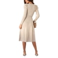 thumbnail image 3 of Xmarks Women's Ribbed Sweater Wrap Dress Elegant Long Sleeve V Neck Knit Bodycon Maxi Dresses with Belt S-XXL, 3 of 6