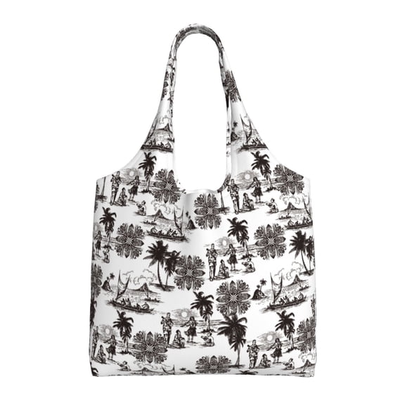 Vsdgher Beach Print canvas Tote Bag, Lightweight Cloth Bags, Suitable for shopping, groceries, travel