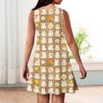 thumbnail image 5 of LTTVQM Girls Easter Dress 2026 Egg Bunny Print Funny Sleeveless Sundress Loose Fit Crewneck Midi Dresses Lightweight A-Line Dresses Saffron 3-4 Years, 5 of 5