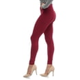 thumbnail image 2 of Women's High Waist Ultra-Soft Fleece Lined Thermal Leggings, Dark Red, Medium, 2 of 4