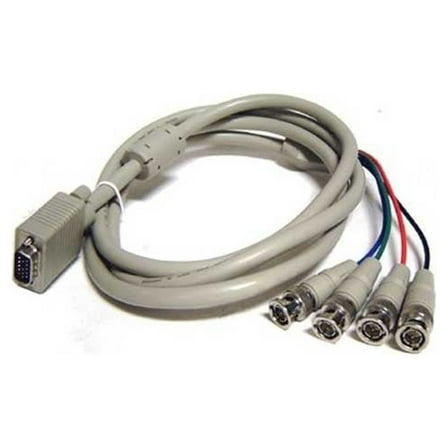 4 BNC RGB RGBS To D-sub HD15 VGA Video Adapter Cable - 6 FT