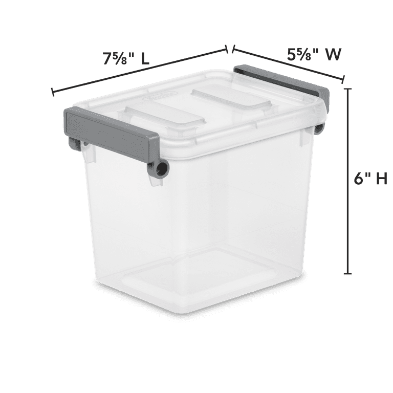 (5 pack) Sterilite 2.5 Qt. Modular Latch Box Plastic, Titanium