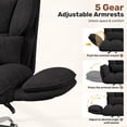 thumbnail image 6 of Hawsaiy Big and Tall Office Chair, Flip Armrests with Side Pockets, Comfy Criss Cross Office Chair with Extra-Wide Plush Seat, 150° Reclining Executive Office Chair, Chenille Upholstery, Black, 6 of 12