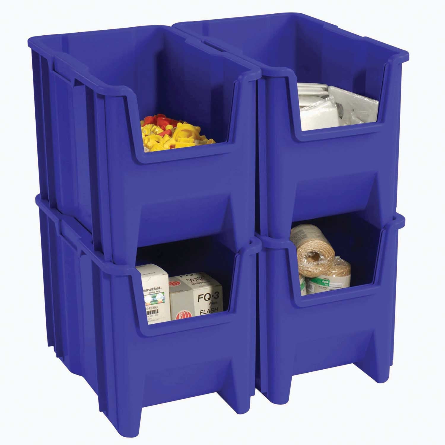 Homz 49 Gallon Royal Blue Storage Container with Wheels, set of 4