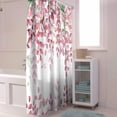 thumbnail image 3 of Pink Green Leaves Valentines Day Shower Curtain, Spring Eucalyptus Leaves Shower Curtain Set with Hooks, Winter Holiday Waterproof Fabric Shower Curtains for Bathroom Decor, 72x72 Inch Bath Curtain, 3 of 6
