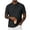 Black, variant on Men's Summer Breathable Waffle Knit Tee Half-Button Henley Neck Shirts Man Solid-Color Casual Short Sleeved Open And Close Standing Collar Blouses Top