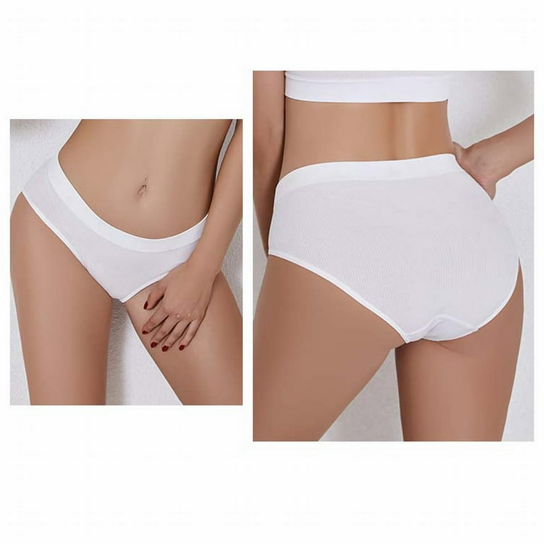 Akiihool Women's Panties Womens Underwear High Waist Cotton Underwear Soft Underwear  Super Stretchy Briefs Panties Women (White,L) 