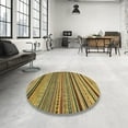 thumbnail image 3 of Ahgly Company Indoor Square Abstract Yellow Abstract Area Rugs, 5' Square, 3 of 6