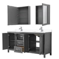 thumbnail image 2 of Wyndham Collection Daria 72" Wood Double Bathroom Vanity in Dark Gray/Chrome, 2 of 5