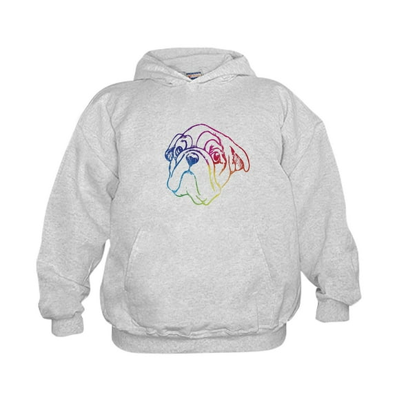 CafePress - Rainbow, Bulldog Sweatshirt - Kids Hooded Sweatshirt, Classic Hoodie