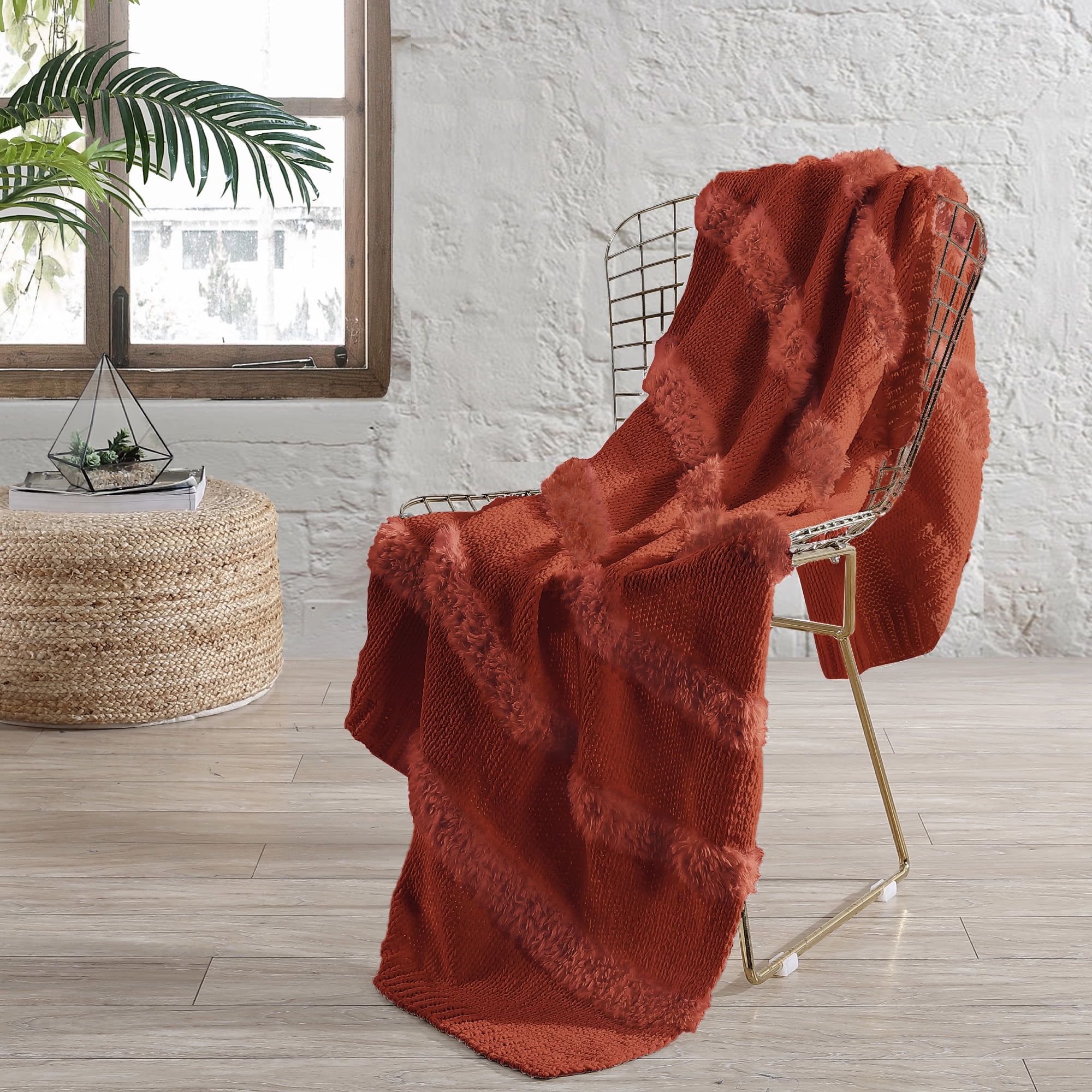 Modern Threads Farrah Nutmeg Acrylic Throw Blanket, 50" x 60"