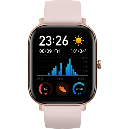 Amazfit - GTS Smartwatch 42mm Aluminum - Rose Pink With Silicone Band