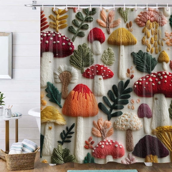 AuroraX Shower Curtains 72" x 72" Cute Fabric Embroidery Floral Bath Curtain Boho Mildew Resistant Neutral Abstract Bathtub Cortinas for Bathroom Decor