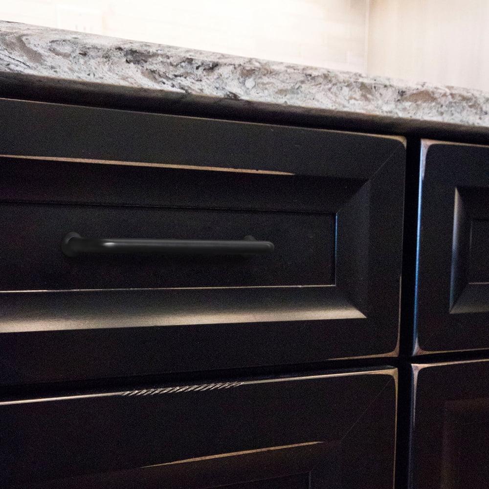 Goo-Ki 12 Pack 5''(128 MM) Hole Centers Matte Black Cabinet Pulls, Luxury Zinc Alloy Cabinet Handles for Dresser,Drawer,and Cupboard