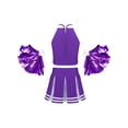 thumbnail image 2 of renvena Kids Girl's Cheer Leader Uniform Party Cheerleading Crop Top with Pleated Skirt Pompoms 6-16, 2 of 7