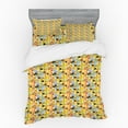 thumbnail image 2 of Geometric Duvet Cover Set, Creative Abstract Pattern of Colorful Squares in Grunge Design with Strokes, Bedding Set with Shams and Fitted Sheet, 3 Sizes, by Ambesonne, 2 of 3