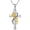 Sunflower, variant on Angel Wings Cross Necklace 925 Sterling Silver Cross Infinity Necklace Christian Wings Jewelry for Women