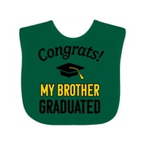 Inktastic Congrats My Brother Graduated with Cap Boys or Girls Baby Bib