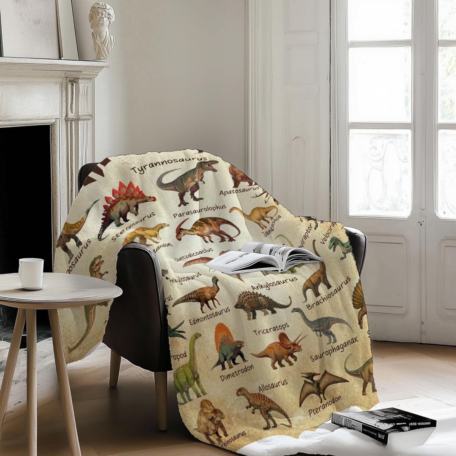 60*80in Dinosaur Blanket for Kids, Educational Gifts for Dinosaur Lovers Children Boy Girl, Jurassic World Dinosaurs Throw Blanket Ultra-Soft Skin-Friendly for Sofa Bed Home Dino Room Decor