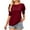 Red, variant on ShomPort Women's Tops Summer Trendy Slim Puff Sleeve T-Shirts Round Neck Solid Color Shirts