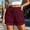 *Wine, variant on Binmer Women's Lace Trim Linen Blend Shorts, Elastic High Waist Drawstring Shorts with Pockets Army Green,Women's Plus L