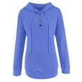 thumbnail image 4 of LEAVINGSUO Winter Clothes Woman Women's Hooded Color Long-sleeved Sweatshirt Casual Blouse Pullover Tops, 4 of 5