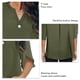 thumbnail image 4 of Tops de verano para mujer, cuello en V, media manga, exquisito color puro, elegante, blusa informal para mujer, para fiesta, oficina, salida, OD verde M, 4 of 5