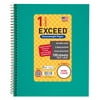 100ct 1 Sub Teal Exceed Notebook, 10.5 x 8.5, Wide Ruled