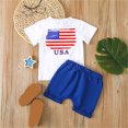 thumbnail image 2 of Vedolay Boys' Short Set Boys Summer 2023 Outfits Short Sleeve T-Shirt & Shorts Set,White 0-6 Months, 2 of 5