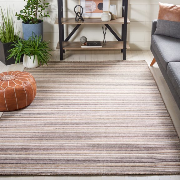 Safavieh Kilim Xaviera Striped Polyester Area Rug, Brown/Yellow, 4' x 6'