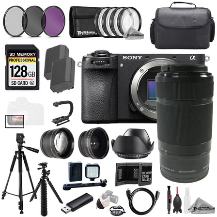 Sony a6700   E 55-210mm f/4.5-6.3 OSS Lens 128GB Ext Bat 9 PC Filtr MEGA Kit (International Version)