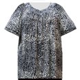 thumbnail image 1 of A Personal Touch Women's Plus Size V-Neck Pullover Top Black Ocicat - 1X, 1 of 2